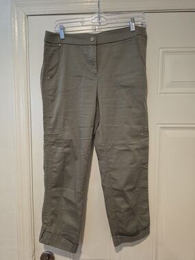 Olive Green Chicos Cargo Crop Pants